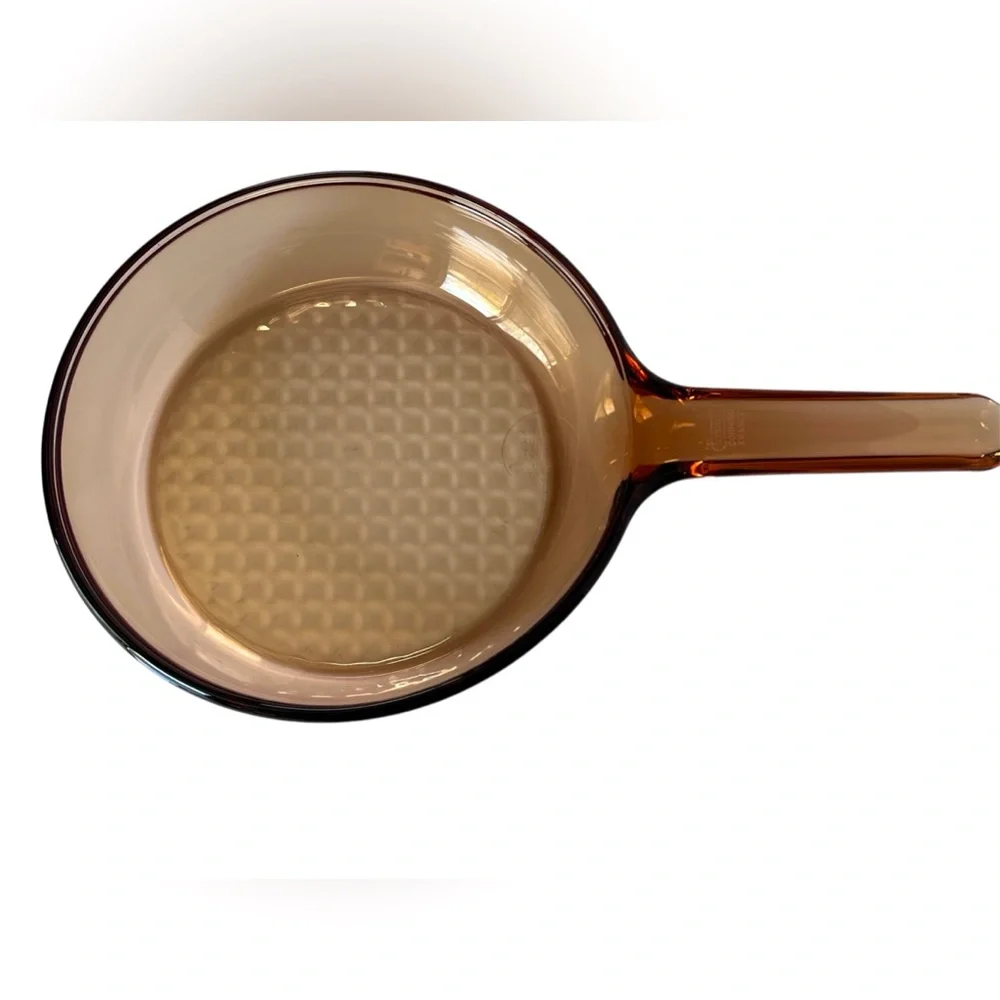 Vintage 1980’s Brown Amber Corningware Vision Glass Sauté Pan.
